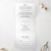 Eenvoudig minimalistisch huwelijk drieluik uitnodiging (Binnen)