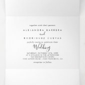 Eenvoudig minimalistisch huwelijk drieluik uitnodiging (Binnenkant midden)