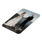 Eenvoudig minimalistisch huwelijk Foto bedankt Magneet (Linkerzijde)