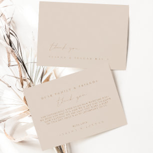 Eenvoudig minimalistisch huwelijk - Hartelijk dank Bedankkaart