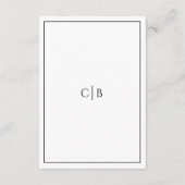 Eenvoudig minimalistisch huwelijk informatiekaartje (Achterkant)