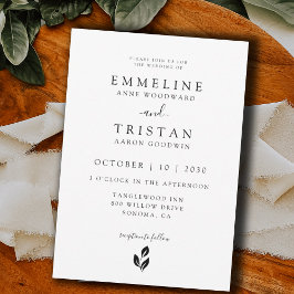 Eenvoudig minimalistisch huwelijk kaart