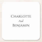 Eenvoudig minimalistisch huwelijk kartonnen onderzetters (Voorkant)