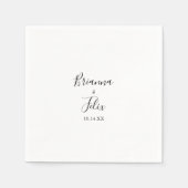 Eenvoudig minimalistisch huwelijk Napkin Servet (Voorkant)