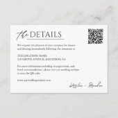 Eenvoudig minimalistisch huwelijk QR-code Informatiekaartje (Voorkant)
