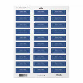Eenvoudig minimalistisch huwelijk RSVP Blue en Whi Etiket (Full Sheet)
