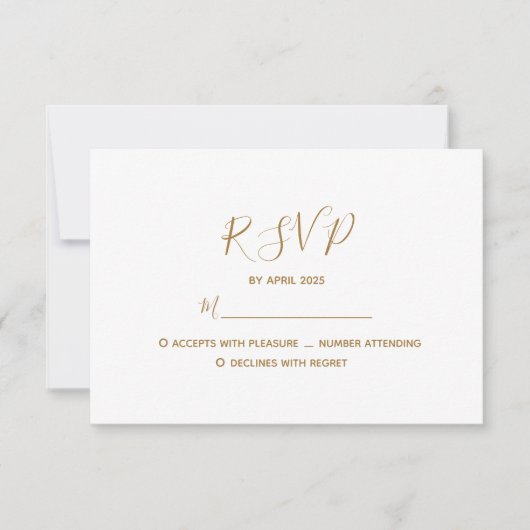 Eenvoudig minimalistisch huwelijk RSVP kaartje (Voorkant)