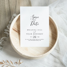 Eenvoudig minimalistisch huwelijk save the date
