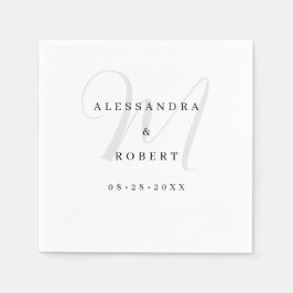 Eenvoudig minimalistisch huwelijk servet