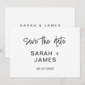 Eenvoudig minimalistisch huwelijk sparen de Uitnod Save The Date (Voorkant / Achterkant)