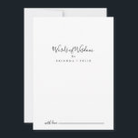 Eenvoudig minimalistisch huwelijk van Wisdom Advieskaart<br><div class="desc">Deze simpele minimalistische trouwwoorden van wijsheidsadviezen zijn perfect voor een moderne bruiloft. Het eenvoudige en elegante ontwerp kenmerkt klassieke en fancy manuscripttypografie in zwart-wit. Deze kaarten zijn perfect voor een bruiloft, vrijgezellenfeest, baby shower, graduatiedag en nog veel meer. Pas de kaarten aan met de namen van de bruid en de...</div>