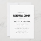 Eenvoudig minimalistisch huwelijksrepetitie diner kaart (Voorkant)