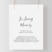 Eenvoudig Minimalistisch 'In Loving Memory' Bord Poster