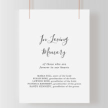 Eenvoudig Minimalistisch 'In Loving Memory' Bord