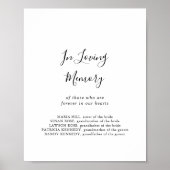 Eenvoudig Minimalistisch 'In Loving Memory' Bord Poster (Voorkant)