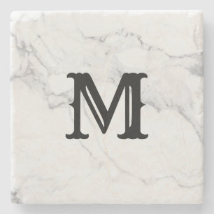 Eenvoudig minimalistisch Initialen letter marmeren Stenen Onderzetter