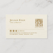 Eenvoudig minimalistisch ivoor wit romig goud visitekaartje (Achterkant)