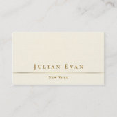 Eenvoudig minimalistisch ivoor wit romig goud visitekaartje (Voorkant)