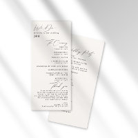 Eenvoudig minimalistisch Ivory Cream Wedding Progr