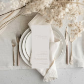Eenvoudig minimalistisch Ivory Wedding Menu