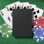 Eenvoudig minimalistisch jet Black Solid Color Pokerkaarten<br><div class="desc">Generieke massief zwart dek van speelkaarten voor iedereen. Gestreepte zwart-witkleur voor een eenvoudige,  minimalistische look.</div>