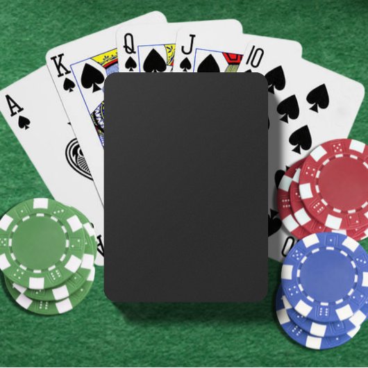Eenvoudig minimalistisch jet Black Solid Color Pokerkaarten
