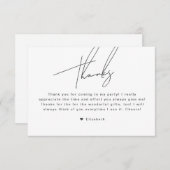 Eenvoudig minimalistisch kalligrafie script bedankkaart (Voorkant / Achterkant)