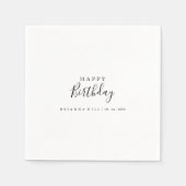 Eenvoudig minimalistisch kalligrafie verjaardagsfe servet (Voorkant)