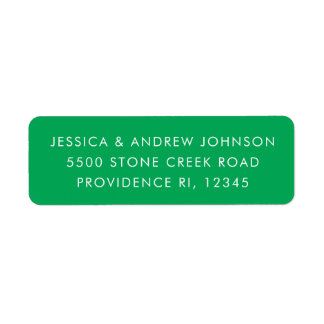Eenvoudig minimalistisch Kelly Green Return-adres Etiket