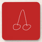 Eenvoudig minimalistisch kersen bier onderzetter (Voorkant)