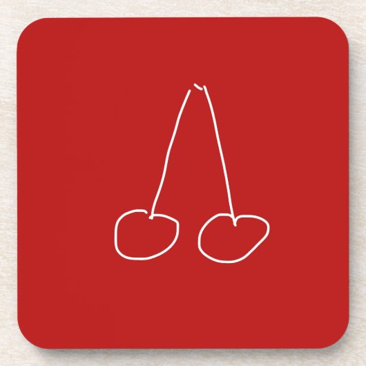 Eenvoudig minimalistisch kersen bier onderzetter (Voorkant)