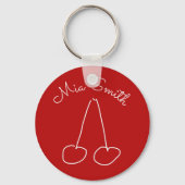 Eenvoudig minimalistisch kersen sleutelhanger (Voorkant)