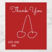 Eenvoudig minimalistisch kersen wijn etiket (Enkel label)