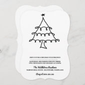 Eenvoudig minimalistisch kerstboomfeest feestdagenkaart (Voorkant / Achterkant)