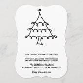 Eenvoudig minimalistisch kerstboomfeest feestdagenkaart (Voorkant)