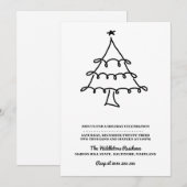 Eenvoudig minimalistisch kerstboomfeest feestdagenkaart (Voorkant / Achterkant)