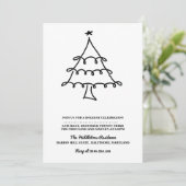 Eenvoudig minimalistisch kerstboomfeest feestdagenkaart (Staand voorkant)