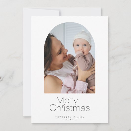 Eenvoudig minimalistisch kerstfeest feestdagenkaart (Voorkant)