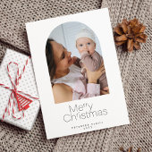 Eenvoudig minimalistisch kerstfeest feestdagenkaart