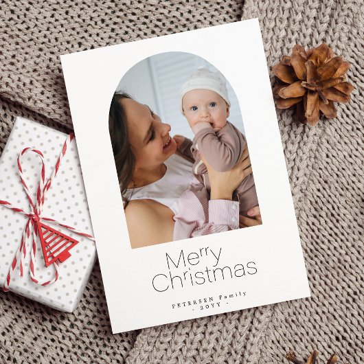 Eenvoudig minimalistisch kerstfeest feestdagenkaart