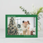 Eenvoudig minimalistisch kerstfeest met foto's feestdagenkaart (Staand voorkant)