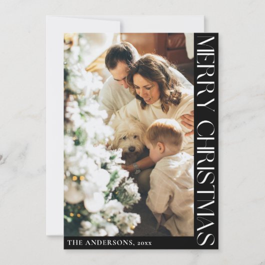 Eenvoudig minimalistisch kerstfeestkaartje feestdagenkaart (Voorkant)