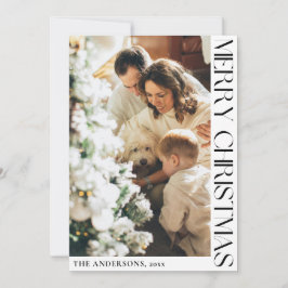 Eenvoudig minimalistisch kerstfeestkaartje feestdagenkaart