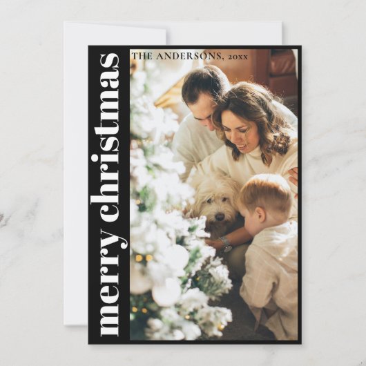 Eenvoudig minimalistisch kerstfeestkaartje feestdagenkaart (Voorkant)