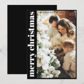 Eenvoudig minimalistisch kerstfeestkaartje feestdagenkaart (Voorkant / Achterkant)