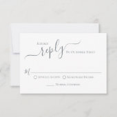 Eenvoudig minimalistisch Klassic Blue Calligraphy RSVP Kaartje (Voorkant)