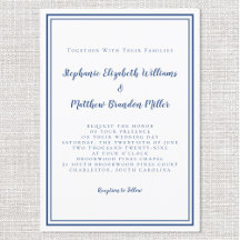 Eenvoudig Minimalistisch Klassic Blue Chic Weddens