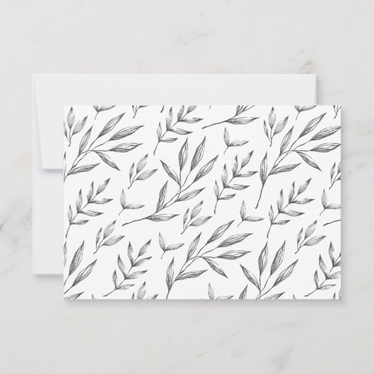 Eenvoudig minimalistisch klassiek elegant lef RSVP (Achterkant)