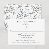 Eenvoudig minimalistisch klassiek elegant lef RSVP (Voorkant / Achterkant)