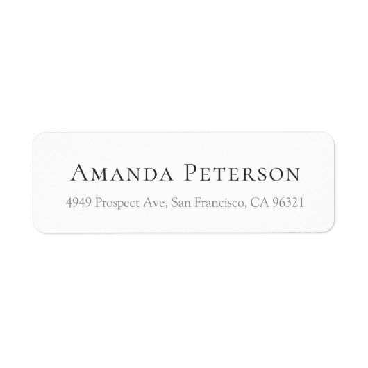 Eenvoudig minimalistisch klassiek wit retouradres etiket (Voorkant)